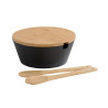ДЛЯ САЛАТА  МИСКА AR КРЫШКОЙ  UN ДЛЯ САЛАТА  KAROTĒM D26CM, H11CM, черное , MELAMĪNS/BAMBUSS, FSC, Kesper