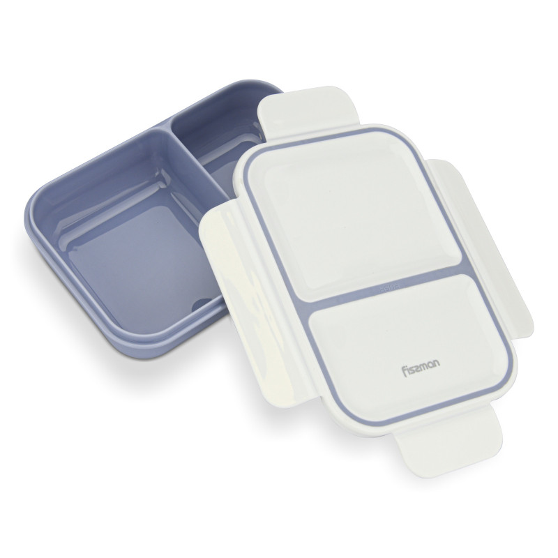 2-compartment lunch box 20x14x5 cm / 800 ml Blue color (plastic)