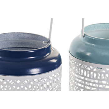 Žvakidė DKD Home Decor Dangaus mėlynumo Tamsiai mėlyna Metalinis 15 x 15 x 24,5 cm (2 vnt.),,,