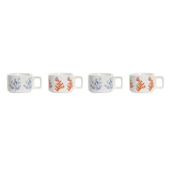 Vnt. kavos puodelių rinkinys DKD Home Decor Mėlyna Fuksija Metalinis Dolomite 260 ml