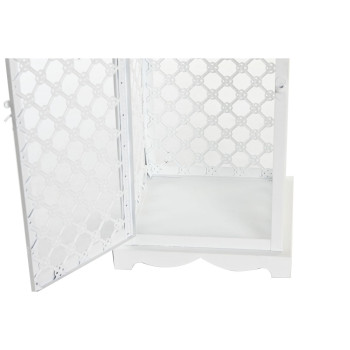 Laternate komplekt DKD Home Decor Valge Metall Kristall Araablane Vanutatud viimistlus 24 x 24 x 74 cm (3 Tükid, osad),,,