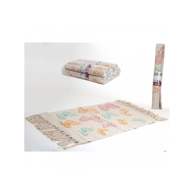 Kilimėlis poliest/medviln. 70*45cm Drugeliai