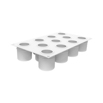 CILINDRO 3D 100 - SILICONE MOULD N.11 Ø50 H 55 MM White