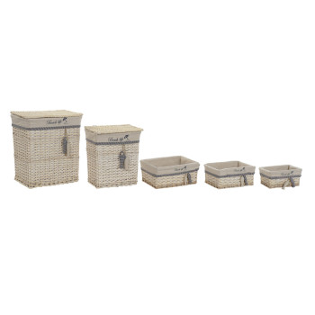 Grozs DKD Home Decor Zils Bēšs Spirāles Vidusjūra 47 x 35 x 56 cm 5 Daudzums,,,