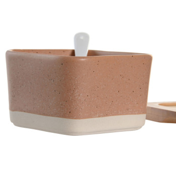 Uzkodu komplekts DKD Home Decor 26 x 9 x 4 cm Porcelāns Daudzkrāsains Bambuss 8 Daudzums Skandināvu