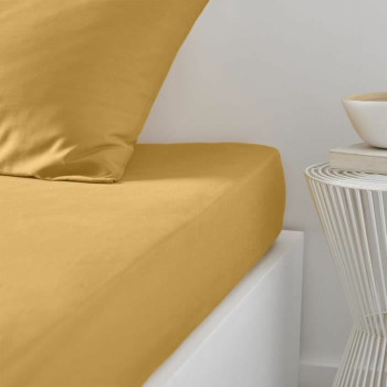 Fitted bottom sheet TODAY Essentials Ocre 140 x 190 cm,,,