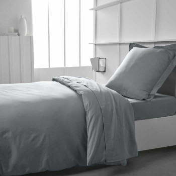 Fitted bottom sheet TODAY Jersey Light grey 90 x 190 cm Grey,,,