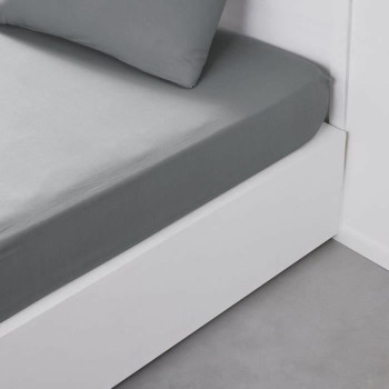 Fitted bottom sheet TODAY Essential Light grey 140 x 200 cm Grey,,,