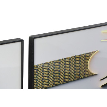 Trijų paveikslų rinkinys DKD Home Decor Aliuminis Medžio MDF 240 x 3 x 80 cm (3 Dalys),,,