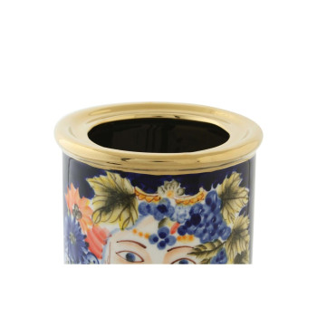 Vaza DKD Home Decor Veidas Porcelianas Mėlyna 11 x 11 x 25 cm Spalvotas,,,
