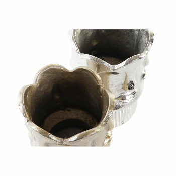 Vaza DKD Home Decor Auksinis Veidas Šampanas Sidabras Aliuminis Šiuolaikiškas 12 x 12 x 17 cm (2 vnt.),,,