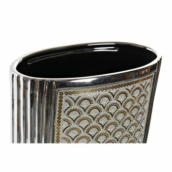 Vaza DKD Home Decor Sidabras Auksinis Keramikos dirbinys (24 x 13 x 47 cm),,,