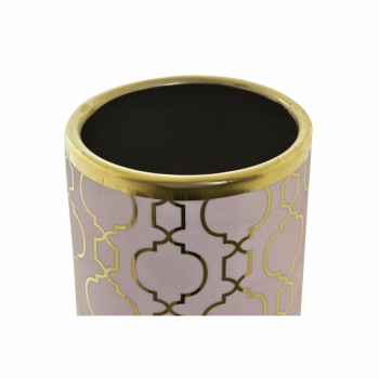 Vaas DKD Home Decor Roosa Kuldne Portselan Idamaine Kroomitud 14 x 14 x 32 cm,,,