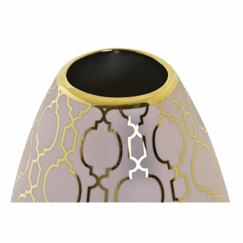 Vase DKD Home Decor Porcelain Pink Golden Oriental (18 x 18 x 24 cm),,,