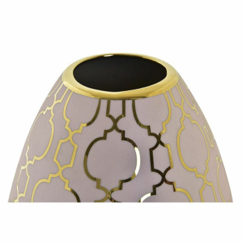 Vaas DKD Home Decor Portselan Roosa Kuldne Idamaine Kroomitud 16 x 16 x 18 cm,,,