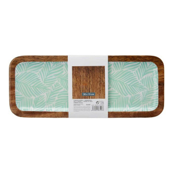 Puošmena Gift Decor Balta Ruda Žalia Derva Mango mediena 38 x 15 cm Augalo lapas,,,