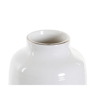 Vase DKD Home Decor White Stoneware Pompom 12 x 12 x 24 cm,,,