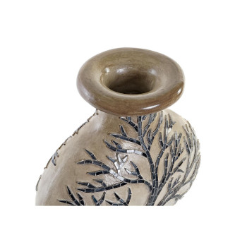 Vase DKD Home Decor Tree Crystal Black Beige Terracotta (30 x 15 x 33,5 cm),,,