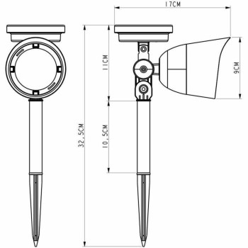 Solārā lampa Galix 30 Lm Nerūsējošais tērauds,,,