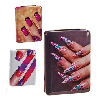 Magnifying Mirror Foldable Nails (2,5 x 8,5 x 6,2 cm) (12 Units),,,
