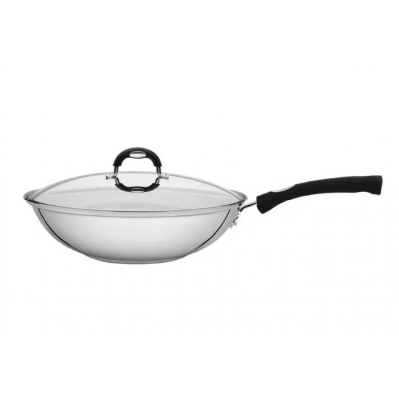 SOLAR SILICONE WOK СКОВОРОДА  28CM, 3.3L, AR КРЫШКОЙ , NER.TĒR., ДЛЯ ИНДУКЦИИ , Tramontina