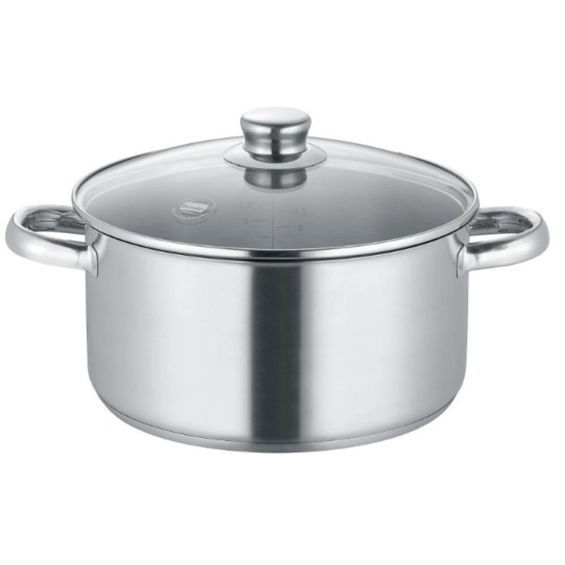 NEW ROMA PAN  AR COVER  24CM, 5.1L, NER.TĒR., STIKLS, Berndes