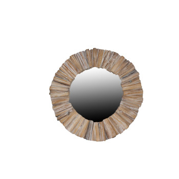 Sienas spogulis DKD Home Decor Egle Stikls 60 x 4 x 60 cm Balts Alpino Baļķi,,,