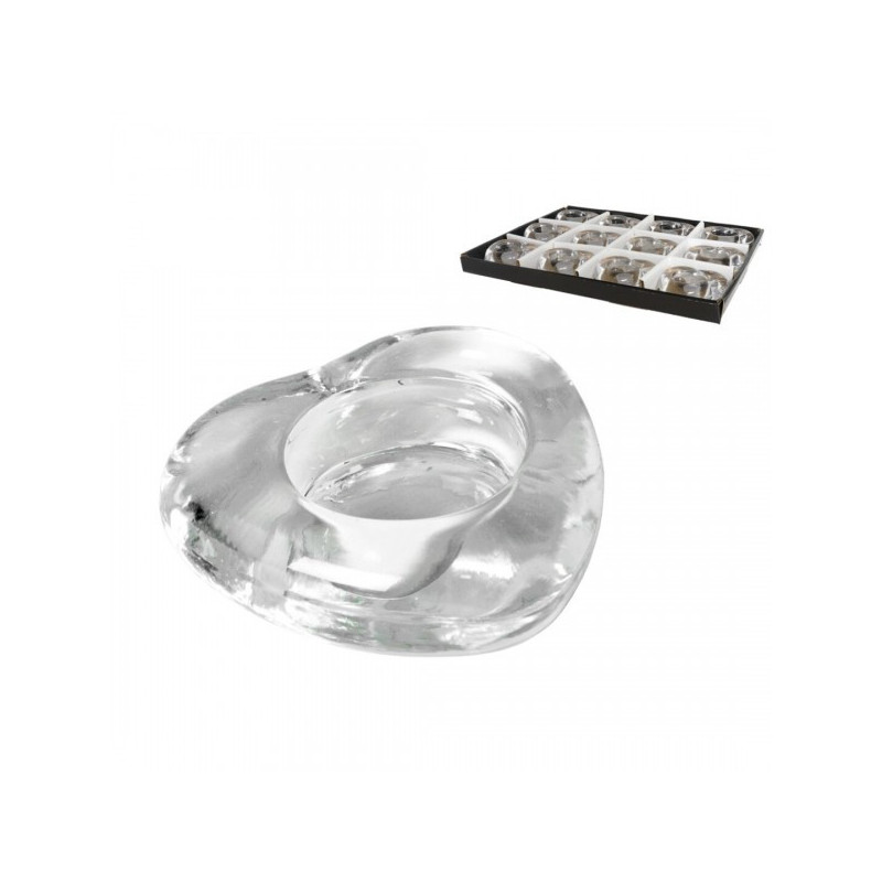 Žvakidė stikl. 8*2.5cm širdelė