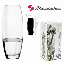 Vāze stikla. 26*8cm FLORA