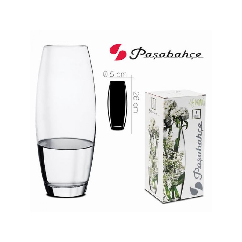 Vaza stikl. 26*8cm FLORA