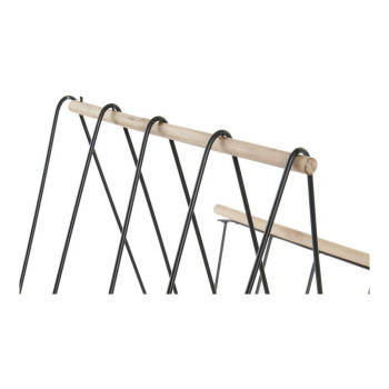 Žurnalų laikiklis DKD Home Decor 8424001814008 41 x 31 x 36 cm Juoda Geležis Medžio MDF,,,