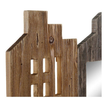 Žurnalų laikiklis DKD Home Decor Balta Ruda Metalinis Paulovnijos mediena (57 x 10 x 40 cm),,,