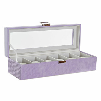 Шкатулка DKD Home Decor 8424001859894 33 x 11 x 9 cm Стеклянный Лиловый Полиуретан