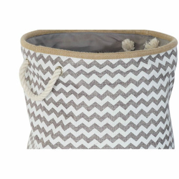 корзина DKD Home Decor Белый Серый Джут джут Зигзаг Boho 38 x 38 x 45 cm