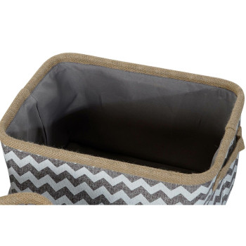 Grozs DKD Home Decor Balts Pelēks Džuts Džuta Līkloču līnija Boho 36 x 31 x 20 cm 3 Daudzums,,,