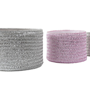 Daudzfunkcionāls grozs DKD Home Decor Pelēks Rozā polipropilēns 27 x 27 x 17 cm 4 Kg 3 Daudzums (3 gb.),,,