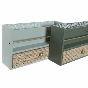 Daudzfunkcionāls Organizators DKD Home Decor LD-181379 Zaļš polipropilēns Koks MDF 30 x 9 x 17 cm (2 gb.),,,