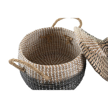Grozs DKD Home Decor Pelēks Dabisks Daudzkrāsains Jūraszāle Boho 41 x 41 x 33 cm (2 gb.),,,