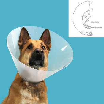 Elizabethan Dog Collar KVP Quick Fit Transparent (63-78 cm),,,