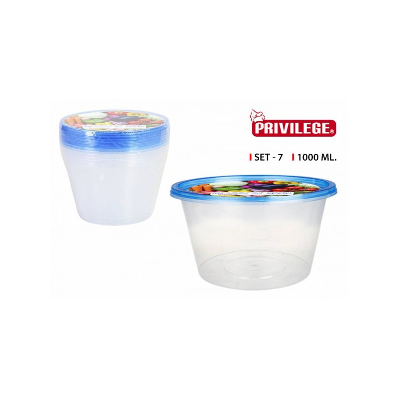 Dėžutės maistui plast. 1.0L 7vnt Privilege 3048